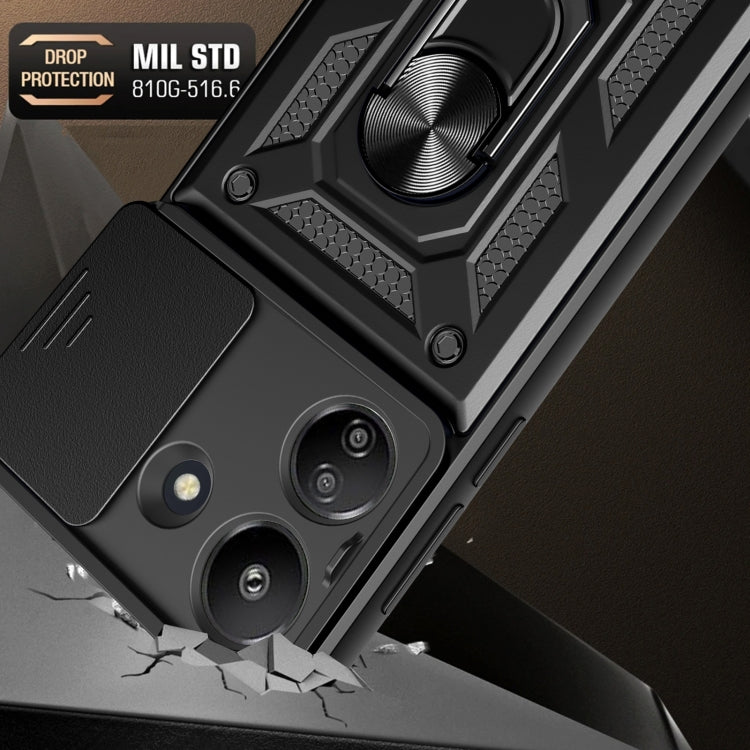 For Xiaomi Redmi 13C 4G Sliding Camera Cover Design TPU Hybrid PC Phone Case(Blue) - 13C Cases by PMC TechLife | Online Shopping South Africa | PMC TechLife | Buy Now Pay Later Mobicred