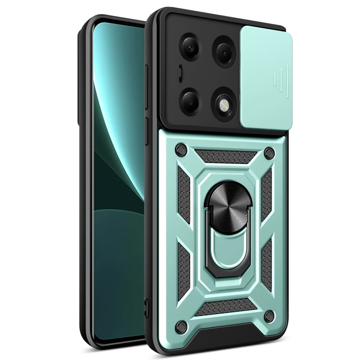 For Xiaomi Redmi Note 13 Pro 4G Global Sliding Camera Cover Design TPU Hybrid PC Phone Case(Mint Green) - free shipping - PMC TechLife - Order now!