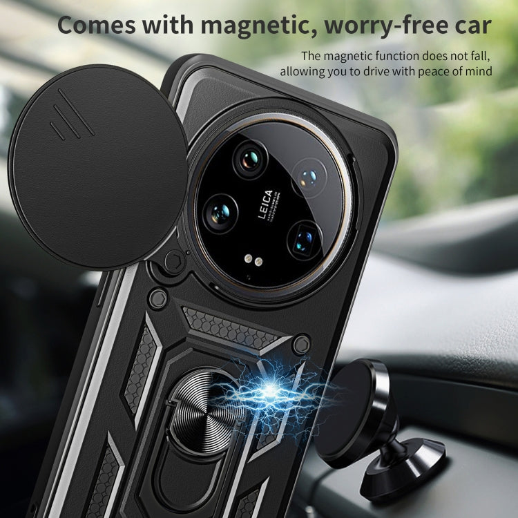 For Xiaomi 14 Ultra Sliding Camera Cover Design TPU Hybrid PC Phone Case(Black) - 14 Ultra Cases by PMC TechLife | Online Shopping South Africa | PMC TechLife | Buy Now Pay Later Mobicred