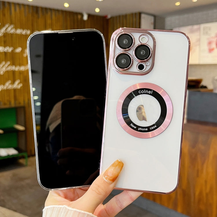 For iPhone 13 Transparent Electroplated PC MagSafe Phone Case(Silver) - iPhone 13 Cases by PMC TechLife | Online Shopping South Africa | PMC TechLife