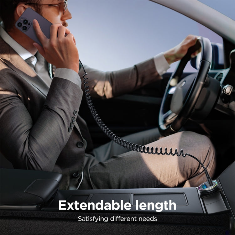 JOYROOM SA38-CC3 60W USB-C / Type-C to USB-C / Type-C Coiled Fast Charging Data Cable, Length:1.5m(Black) - free shipping - PMC TechLife - Order now!