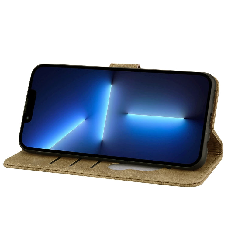 For iPhone 16 Plus Cartoon Sakura Cat Embossed Leather Phone Case(Brown) - iPhone 16 Plus Cases by PMC TechLife | Online Shopping South Africa | PMC TechLife | Buy Now Pay Later Mobicred