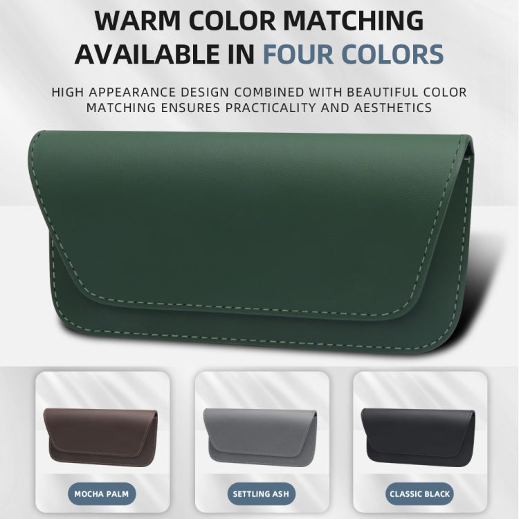 3064 Napa Texture Leather Car Glasses Storage Bag(Olive Green) - Sunglasses & Glasses Clips by PMC TechLife | Online Shopping South Africa | PMC TechLife | Buy Now Pay Later Mobicred