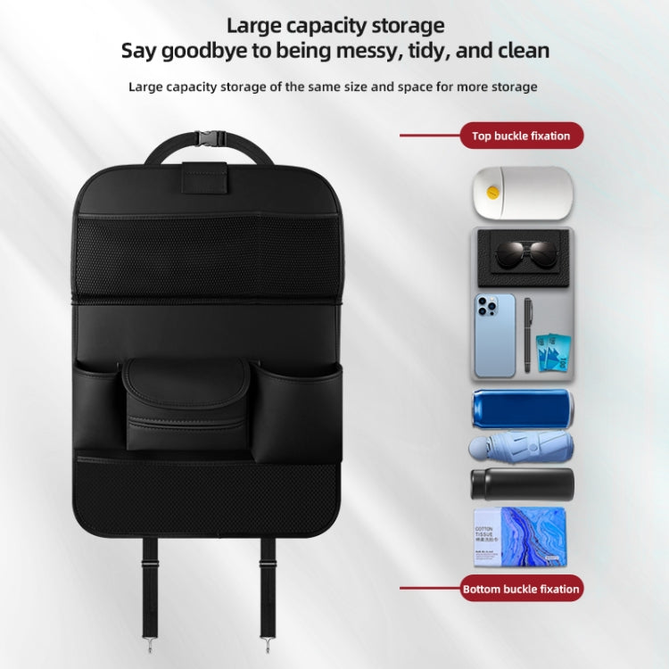 4041 Napa Texture Leather Car Seat Back Storage Bag Folding Dining Table(Black) - Stowing Tidying by PMC TechLife | Online Shopping South Africa | PMC TechLife | Buy Now Pay Later Mobicred