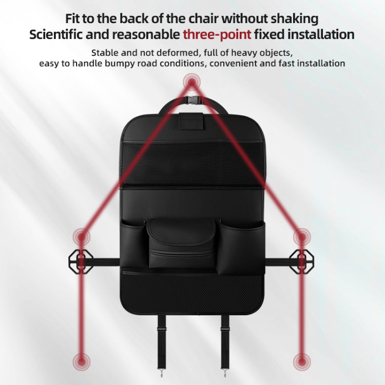 4041 Napa Texture Leather Car Seat Back Storage Bag Folding Dining Table(Black) - Stowing Tidying by PMC TechLife | Online Shopping South Africa | PMC TechLife | Buy Now Pay Later Mobicred