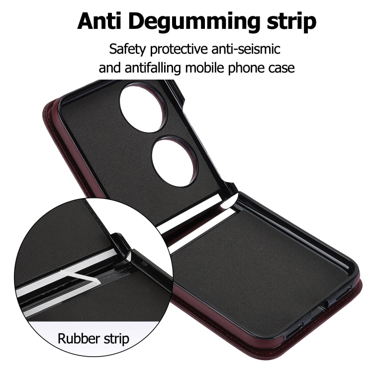 For Huawei P50 Pocket Rhombic Texture Card Bag Phone Case with Dual Lanyard(Burgundy) - free shipping - PMC TechLife - Order now!