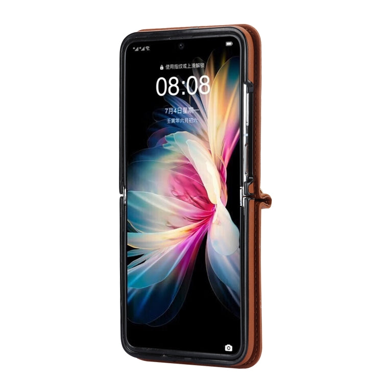For Huawei P50 Pocket Rhombic Texture Card Bag Phone Case with Dual Lanyard(Brown) - Huawei Cases by PMC TechLife | Online Shopping South Africa | PMC TechLife | Buy Now Pay Later Mobicred