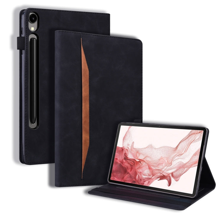 For Samsung Galaxy Tab S9 FE+ Splicing Shockproof Leather Tablet Case(Black) - free shipping - PMC Jewellery - Order now!