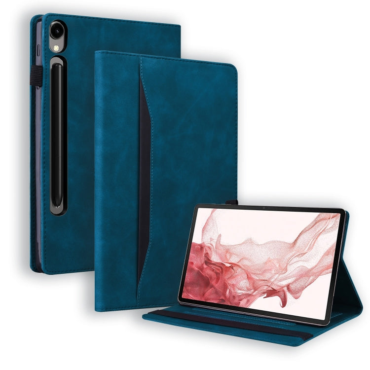 For Samsung Galaxy Tab S9 FE+ Splicing Shockproof Leather Tablet Case(Blue) - free shipping - PMC Jewellery - Order now!