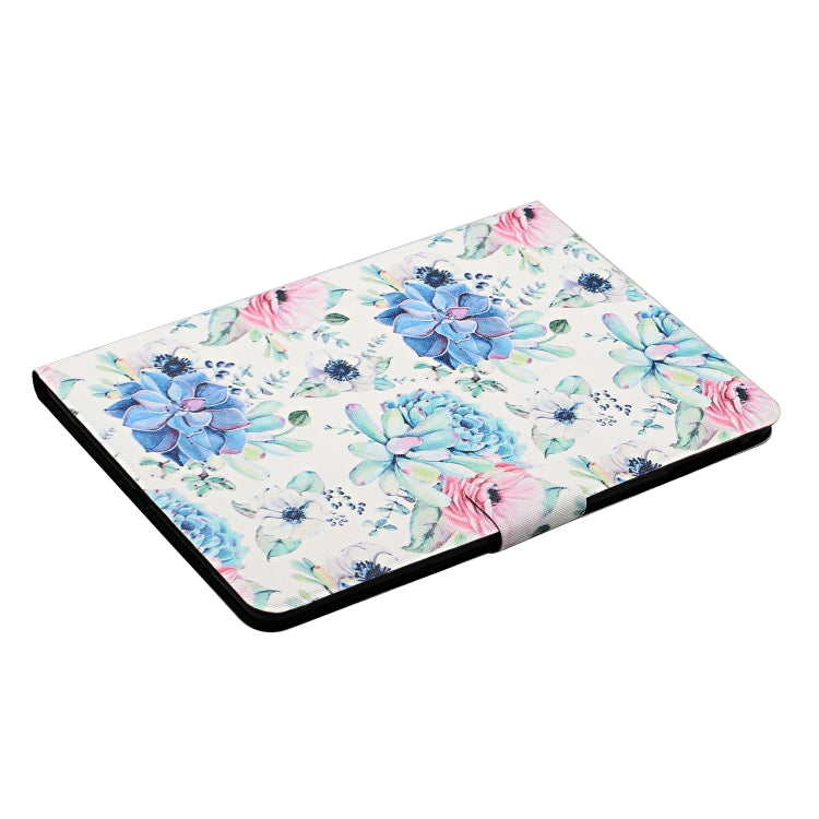 For Samsung Galaxy Tab A9+ Flower Pattern Horizontal Flip PU Tablet Case with Sleep / Wake-up Function(Blue Flower On White) - Galaxy Tab A9+ by PMC TechLife | Online Shopping South Africa | PMC TechLife