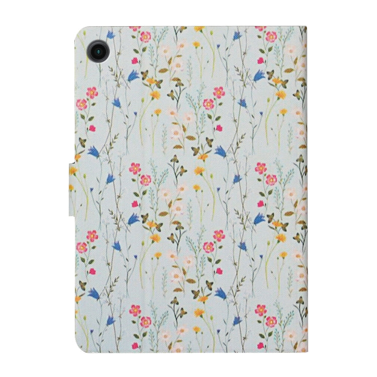 For Samsung Galaxy Tab A9 Flower Pattern Horizontal Flip PU Tablet Case with Sleep / Wake-up Function(Small Floral) - Galaxy Tab A9 by PMC TechLife | Online Shopping South Africa | PMC TechLife