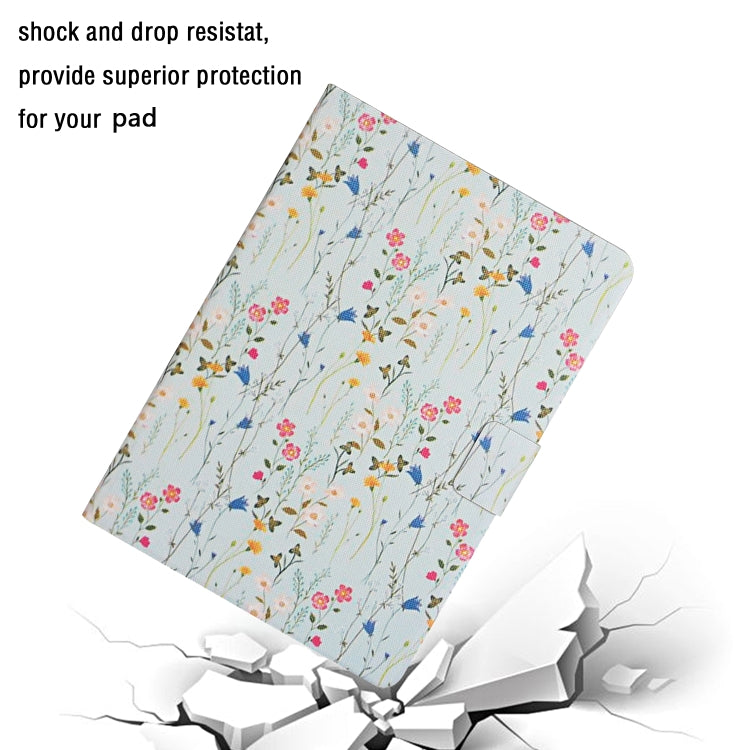 For Samsung Galaxy Tab A9 Flower Pattern Horizontal Flip PU Tablet Case with Sleep / Wake-up Function(Small Floral) - Galaxy Tab A9 by PMC TechLife | Online Shopping South Africa | PMC TechLife