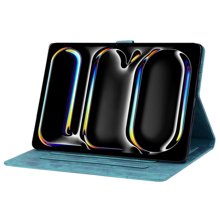 For iPad Pro 13 2024 Cartoon Sakura Cat Embossed Smart Leather Tablet Case(Green) - iPad Pro 13 2024 Cases by PMC TechLife | Online Shopping South Africa | PMC TechLife | Buy Now Pay Later Mobicred