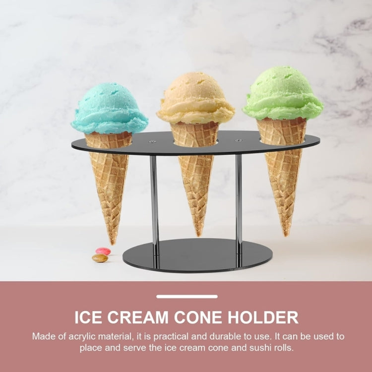 YX035 Acrylic Ice Cream Cone Rack Ice Cream Display Stand(Black) - free shipping - PMc TechLife - Order now!