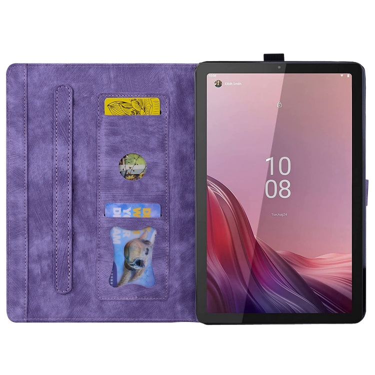 For Lenovo Tab M9 Cartoon Sakura Cat Embossed Leather Tablet Case(Purple) - free shipping - PMC TechLife - Order now!