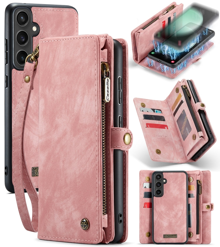 For Samsung Galaxy S23 FE CaseMe 008 Multifunctional Zipper Wallet Leather Phone Case with Lanyard(Pink) - free shipping - PMC Jewellery - Order now!
