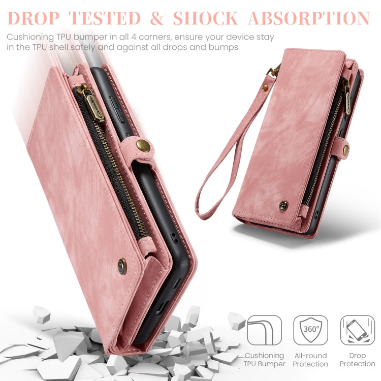 For Samsung Galaxy S23 FE CaseMe 008 Multifunctional Zipper Wallet Leather Phone Case with Lanyard(Pink) - free shipping - PMC Jewellery - Order now!