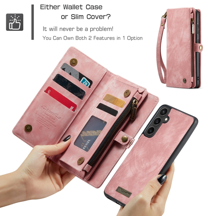For Samsung Galaxy S23 FE CaseMe 008 Multifunctional Zipper Wallet Leather Phone Case with Lanyard(Pink) - free shipping - PMC Jewellery - Order now!