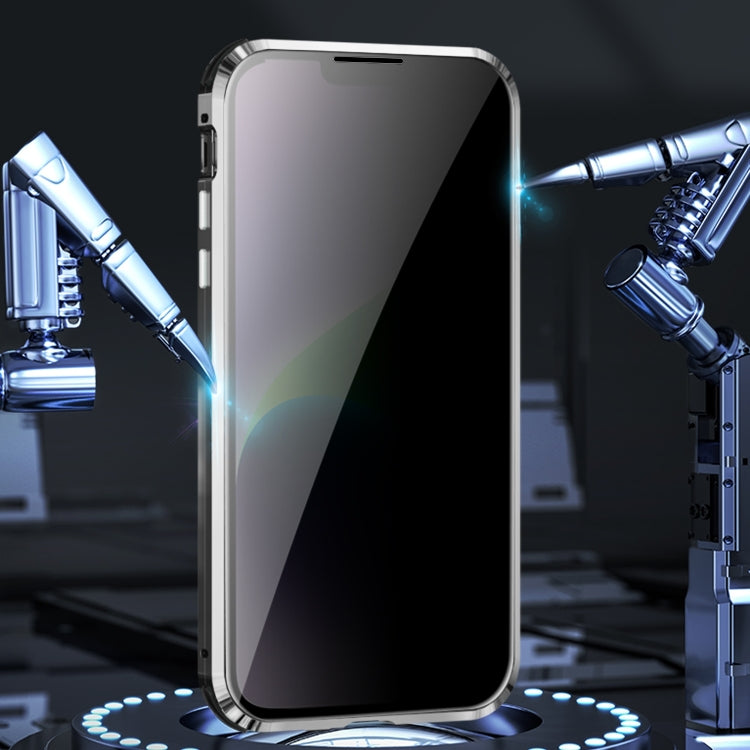 For iPhone 15 Pro Max Anti-peeping Magnetic Tempered Glass Phone Case(Blue) - iPhone 15 Pro Max Cases by PMC TechLife | Online Shopping South Africa | PMC TechLife