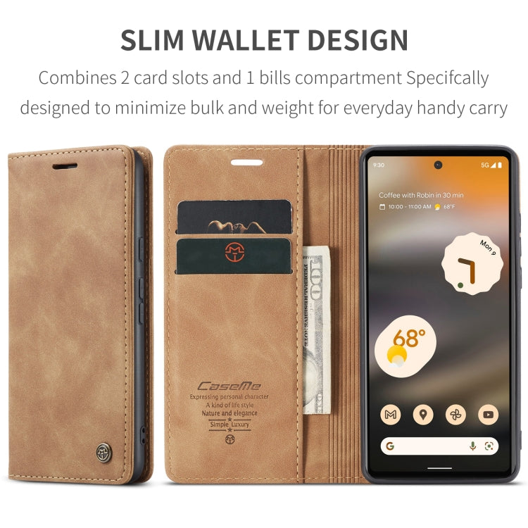 For Google Pixel 6A CaseMe 013 Multifunctional Horizontal Flip Leather Phone Case(Brown) - free shipping - PMC Jewellery - Order now!