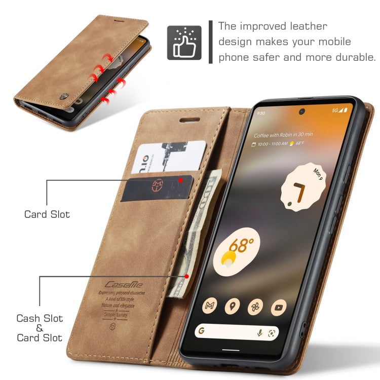 For Google Pixel 6A CaseMe 013 Multifunctional Horizontal Flip Leather Phone Case(Brown) - free shipping - PMC Jewellery - Order now!