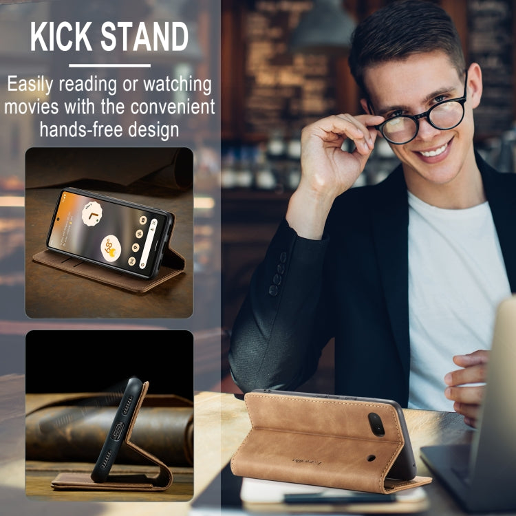 For Google Pixel 6A CaseMe 013 Multifunctional Horizontal Flip Leather Phone Case(Brown) - free shipping - PMC Jewellery - Order now!