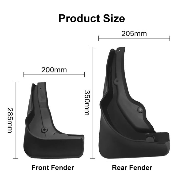 For Mercedes-Benz C-Class W205 Sport 2008-14 4pcs/Set Car Auto Soft Plastic Splash Flaps Fender Guard - Mudguards by PMC TechLife | Online Shopping South Africa | PMC TechLife | Buy Now Pay Later Mobicred