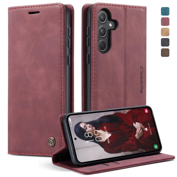 For Samsung Galaxy A55 5G CaseMe 013 Multifunctional Horizontal Flip Leather Phone Case(Wine Red) - free shipping - PMC Jewellery - Order now!