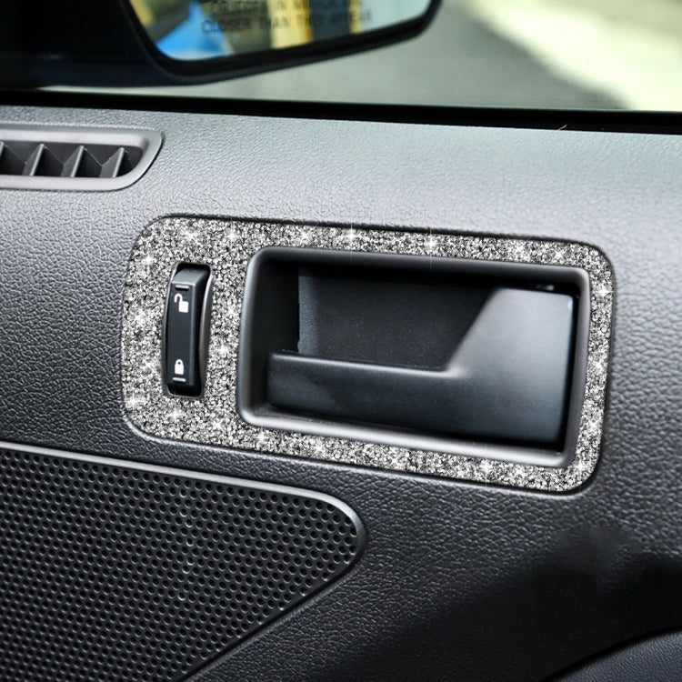 For Ford Mustang 2009-2013 2pcs Car Door Inner Handle Diamond Decoration Sticker, Left Hand Drive - Car Interior Mouldings by PMC TechLife | Online Shopping South Africa | PMC TechLife | Buy Now Pay Later Mobicred
