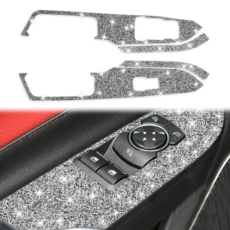 For Ford Mustang 2015-2020 4pcs Car Window Lift Panel Diamond Decoration Sticker, Left Drive - Car Interior Mouldings by PMC TechLife | Online Shopping South Africa | PMC TechLife | Buy Now Pay Later Mobicred