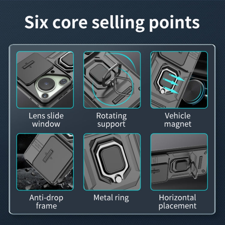 For Huawei Pura 70 Ultra Sliding Camshield TPU + PC Shockproof Phone Case with Holder(Black) - free shipping - PMC TechLife - Order now!