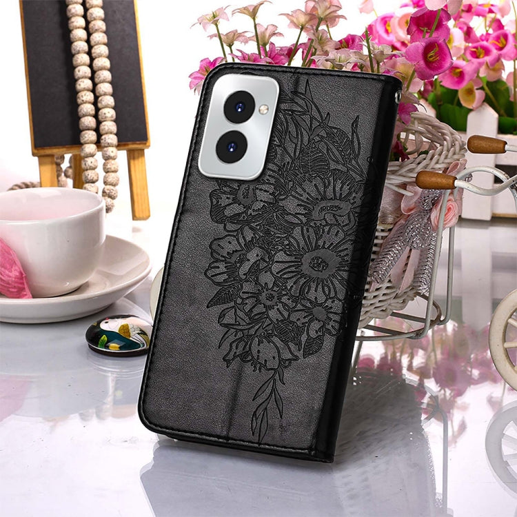 For Motorola Moto G Power 5G 2024 Embossed Butterfly Leather Phone Case(Black) - Motorola Cases by PMC Jewellery | Online Shopping South Africa | PMC Jewellery | Buy Now Pay Later Mobicred
