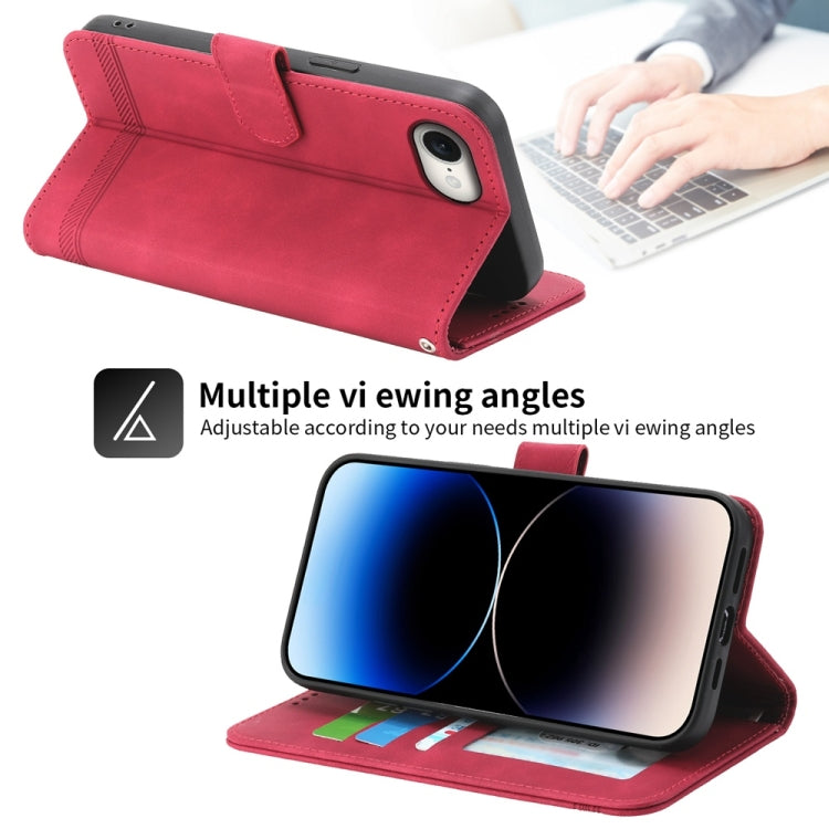 For iPhone 16e Dierfeng Dream Line TPU Hybrid PU Leather Phone Case(Red) - free shipping - PMC TechLife - Order now!