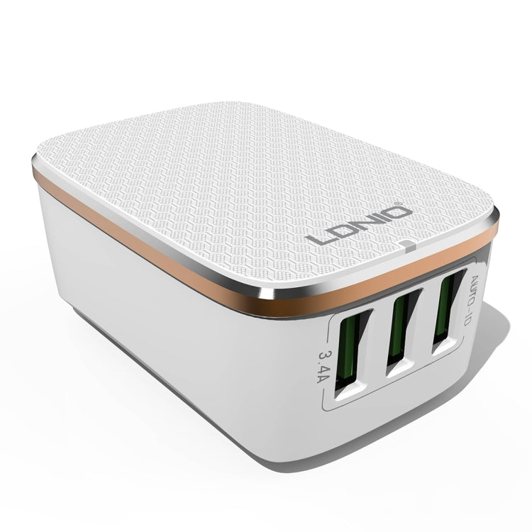 LDNIO A3304 17W 3 USB Interfaces Travel Charger Mobile Phone Charger, EU Plug - USB Charger by LDNIO | Online Shopping South Africa | PMC TechLife | Buy Now Pay Later Mobicred