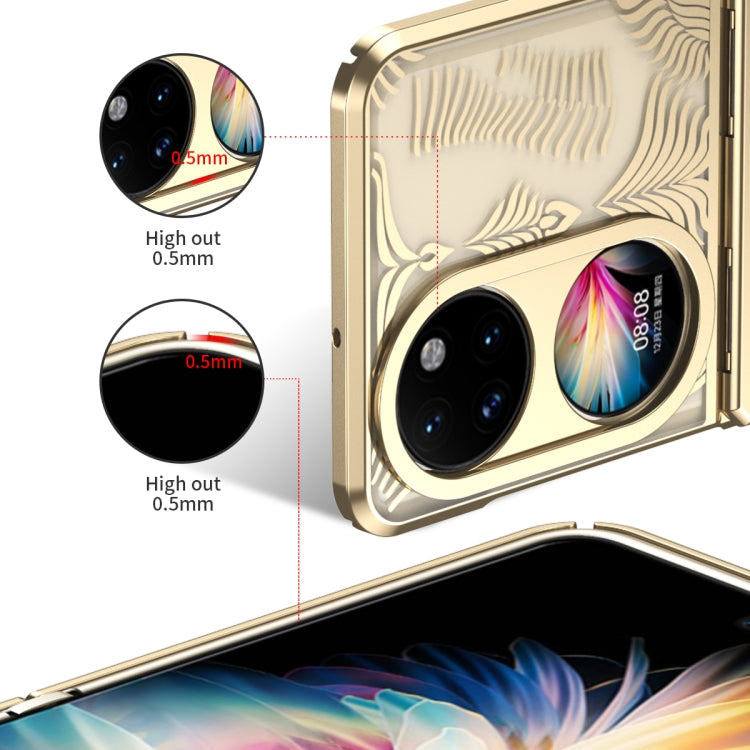 For Huawei P50 Pocket Angel Wings Electroplated Frosted Phone Case(Gold) - Huawei Cases by PMC TechLife | Online Shopping South Africa | PMC TechLife | Buy Now Pay Later Mobicred