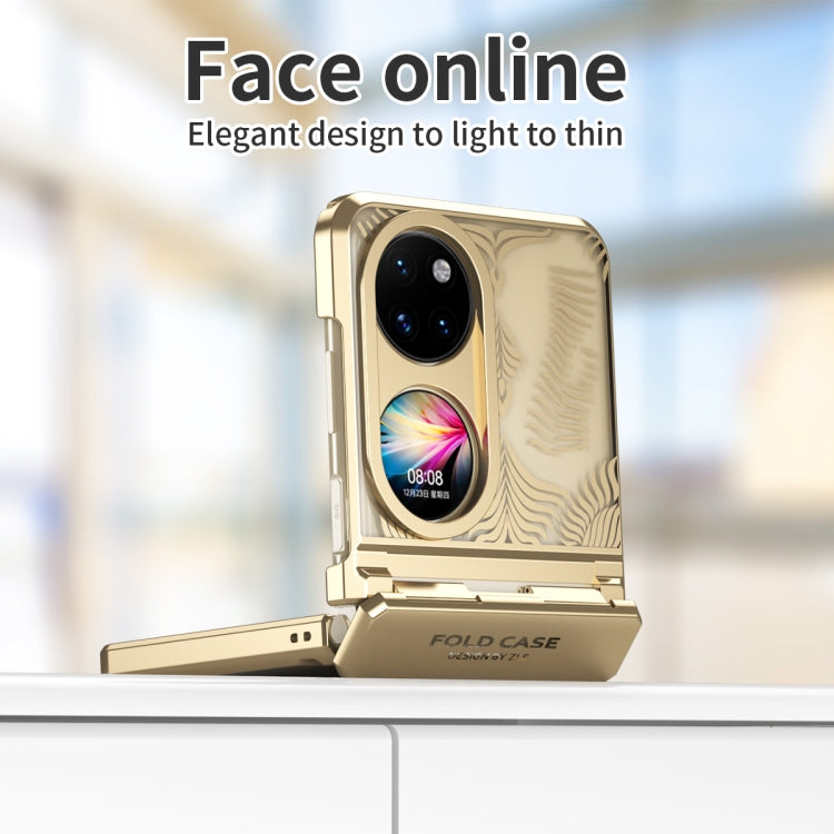 For Huawei P50 Pocket Angel Wings Electroplated Frosted Phone Case(Gold) - Huawei Cases by PMC TechLife | Online Shopping South Africa | PMC TechLife | Buy Now Pay Later Mobicred