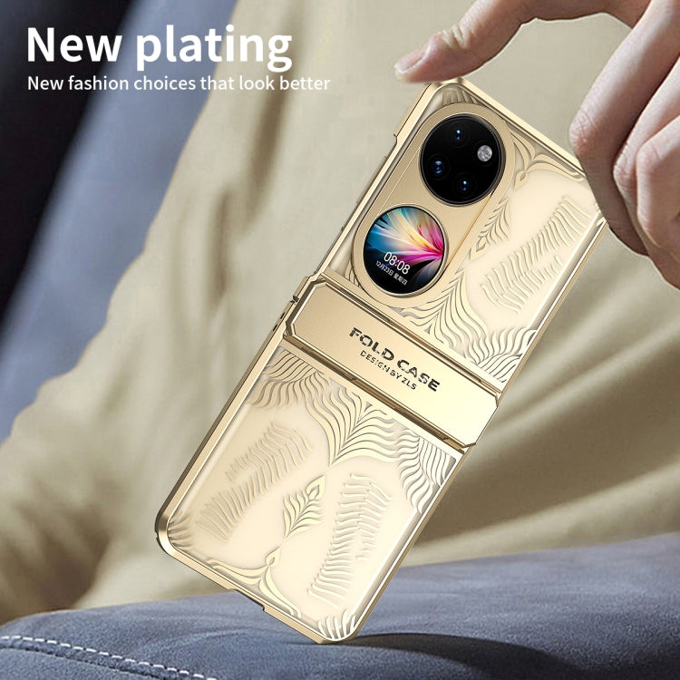 For Huawei P50 Pocket Angel Wings Electroplated Frosted Phone Case(Gold) - Huawei Cases by PMC TechLife | Online Shopping South Africa | PMC TechLife | Buy Now Pay Later Mobicred