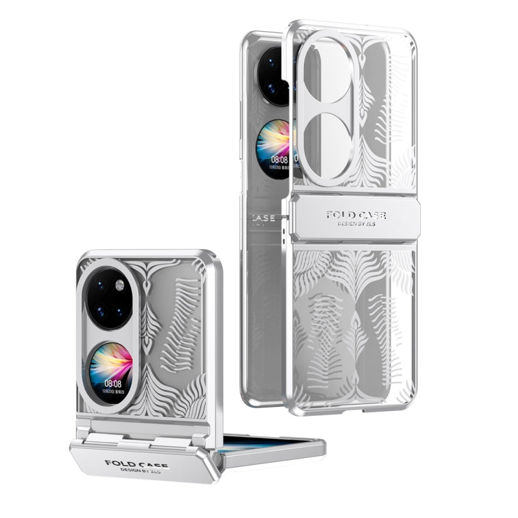 For Huawei P50 Pocket Angel Wings Electroplated Frosted Phone Case(Silver) - Huawei Cases by PMC TechLife | Online Shopping South Africa | PMC TechLife | Buy Now Pay Later Mobicred