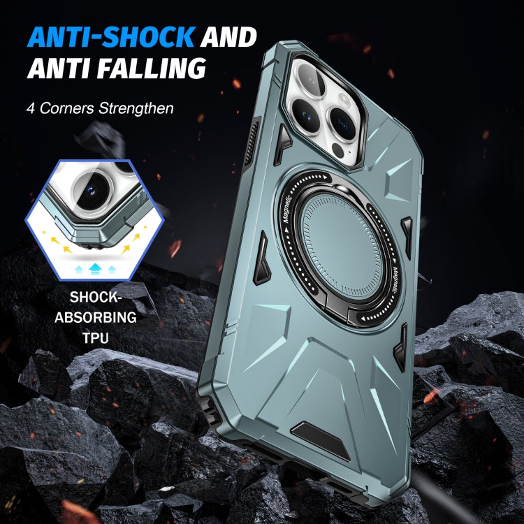 For iPhone 14/13 MagSafe Magnetic Shockproof Phone Case with Ring Holder(Green) - iPhone 14 Cases by PMC TechLife | Online Shopping South Africa | PMC TechLife