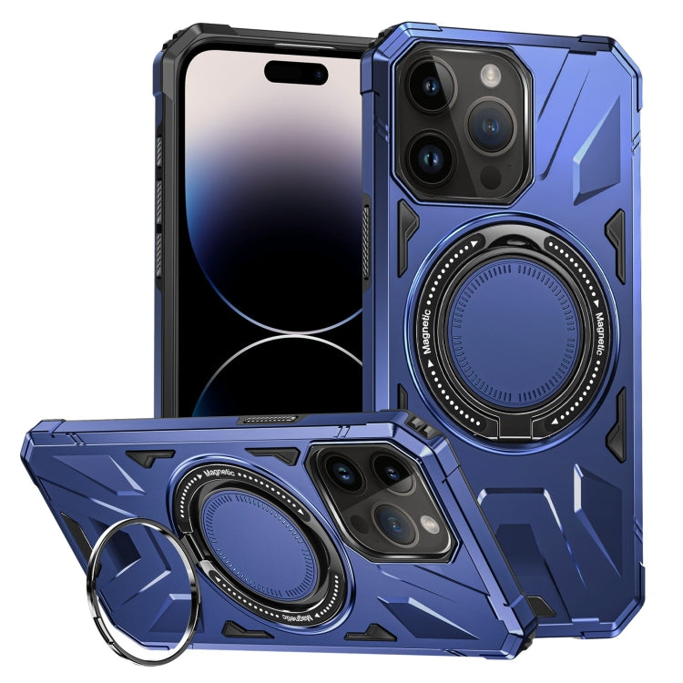 For iPhone 14 Pro Max MagSafe Magnetic Shockproof Phone Case with Ring Holder(Navy Blue) - iPhone 14 Pro Max Cases by PMC TechLife | Online Shopping South Africa | PMC TechLife
