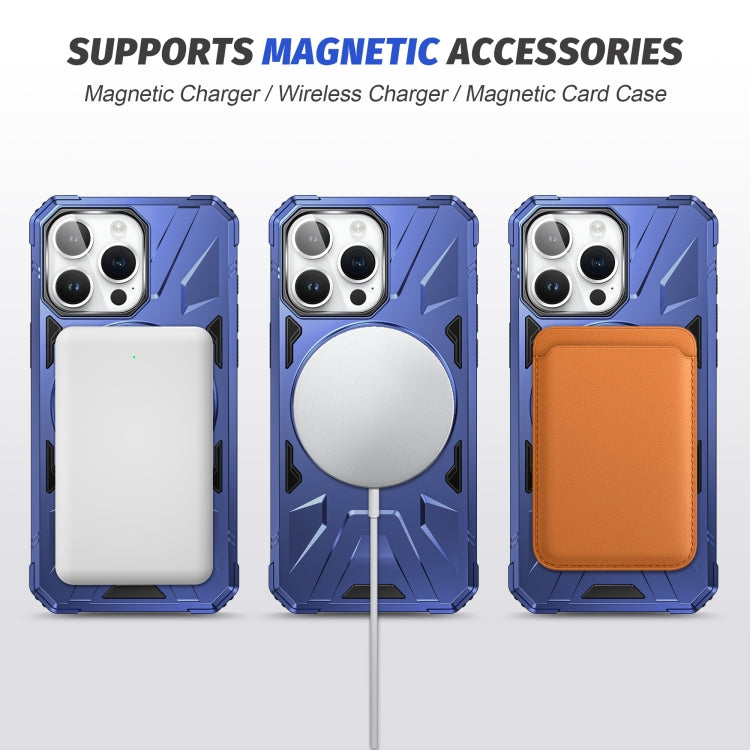 For iPhone 14 Pro Max MagSafe Magnetic Shockproof Phone Case with Ring Holder(Navy Blue) - iPhone 14 Pro Max Cases by PMC TechLife | Online Shopping South Africa | PMC TechLife