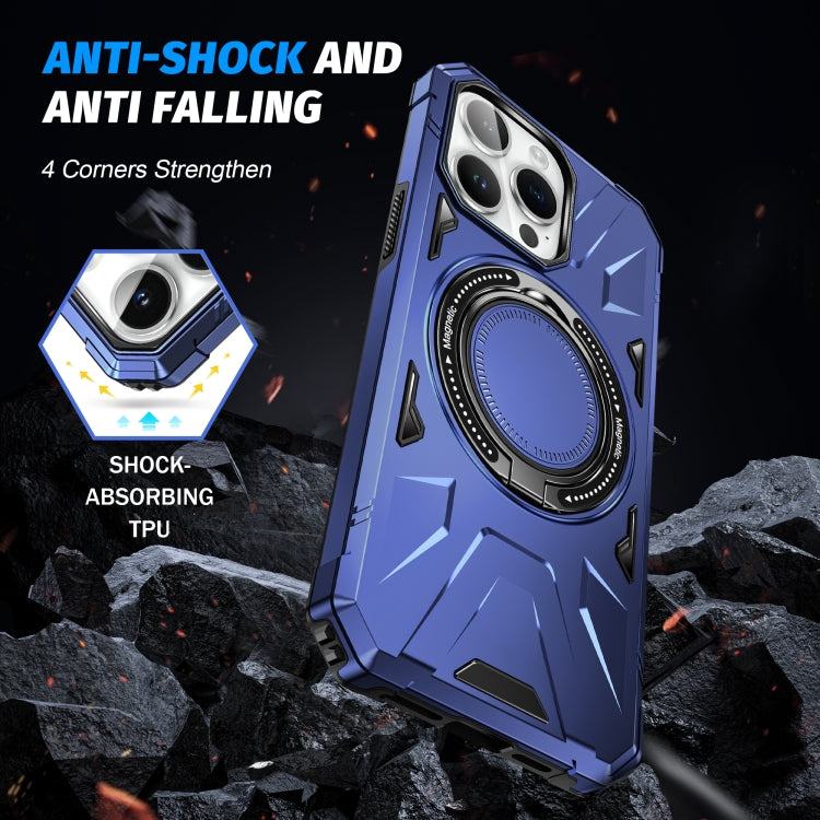 For iPhone 13 Pro MagSafe Magnetic Shockproof Phone Case with Ring Holder(Navy Blue) - iPhone 13 Pro Cases by PMC TechLife | Online Shopping South Africa | PMC TechLife