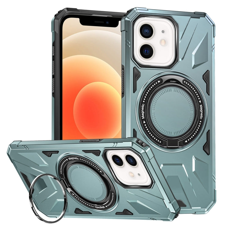 For iPhone 12/12 Pro MagSafe Magnetic Shockproof Phone Case with Ring Holder(Green) - iPhone 12 / 12 Pro Cases by PMC TechLife | Online Shopping South Africa | PMC TechLife