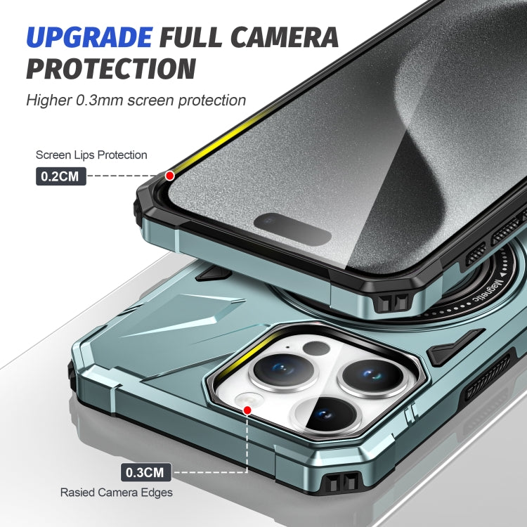 For iPhone 12/12 Pro MagSafe Magnetic Shockproof Phone Case with Ring Holder(Green) - iPhone 12 / 12 Pro Cases by PMC TechLife | Online Shopping South Africa | PMC TechLife