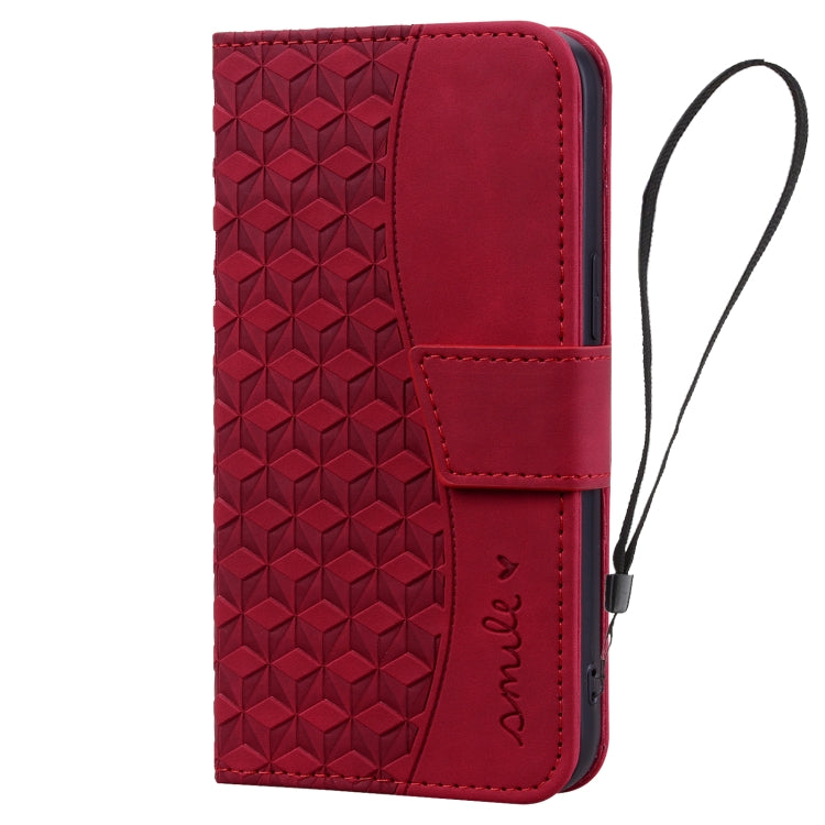 For iPhone 16 Plus Business Diamond Buckle Leather Phone Case with Lanyard(Wine Red) - free shipping - PMC TechLife - Order now!