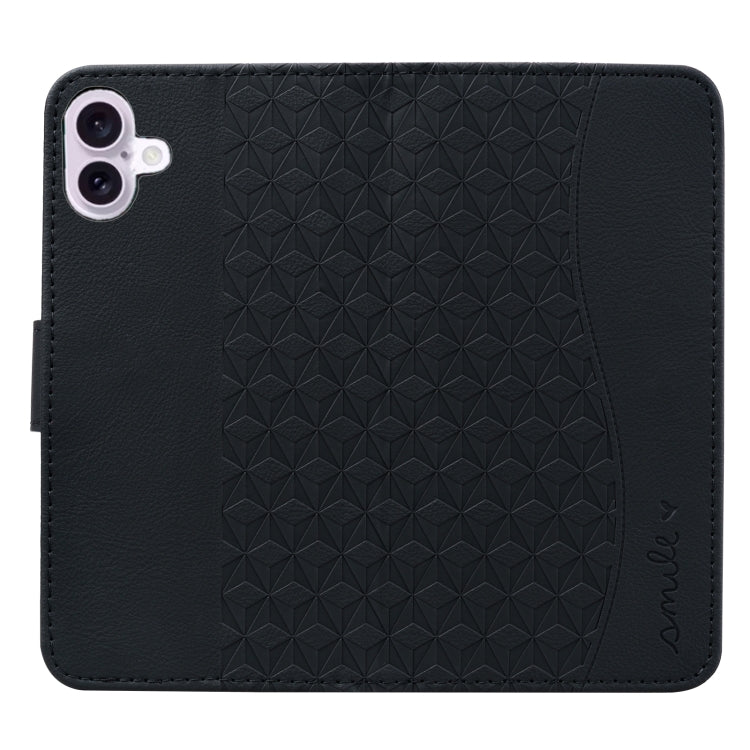 For iPhone 16 Plus Business Diamond Buckle Leather Phone Case with Lanyard(Black) - free shipping - PMC TechLife - Order now!