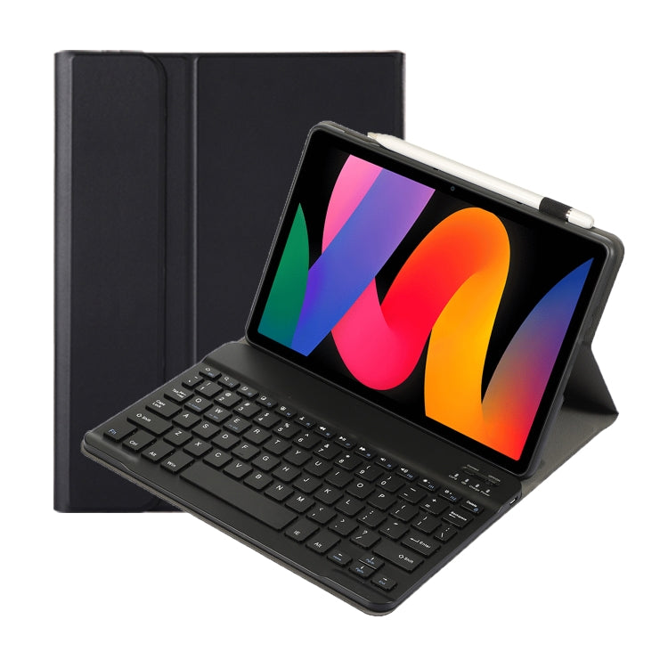 For Xiaomi Redmi Pad SE 11 inch A0N9 Lambskin Texture Ultra-thin Detachable Bluetooth Keyboard Leather Case(Black) - Others Keyboard by PMC TechLife | Online Shopping South Africa | PMC TechLife