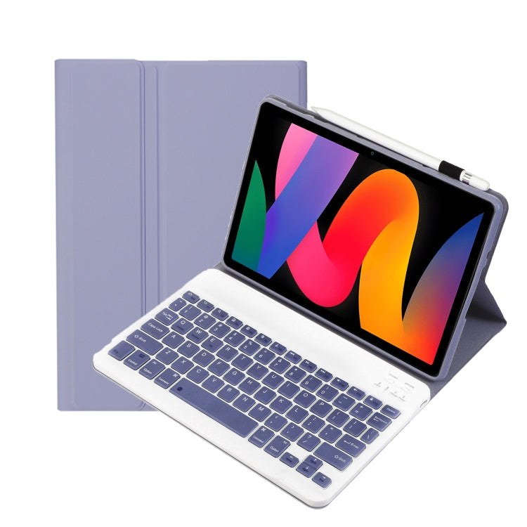 For Xiaomi Redmi Pad SE 11 inch A0N9 Lambskin Texture Ultra-thin Detachable Bluetooth Keyboard Leather Case(Purple) - Others Keyboard by PMC TechLife | Online Shopping South Africa | PMC TechLife