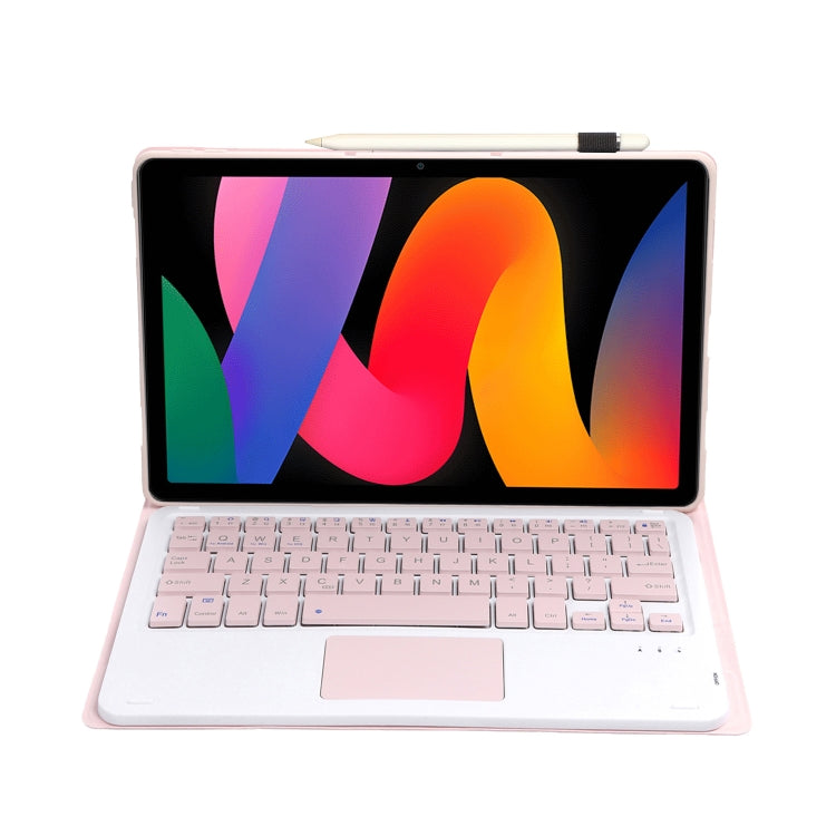 For Xiaomi Redmi Pad SE 11 inch A0N9-A Lambskin Texture Ultra-thin Detachable Bluetooth Keyboard Leather Case with Touchpad(Pink) - Xiaomi Keyboard by PMC TechLife | Online Shopping South Africa | PMC TechLife | Buy Now Pay Later Mobicred