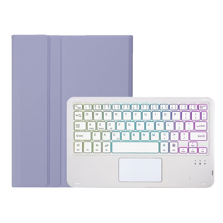 For Xiaomi Redmi Pad SE 11 inch A0N9-AS Lambskin Texture Ultra-thin Detachable Backlight Bluetooth Keyboard Leather Case with Touchpad(Purple) - Others Keyboard by PMC TechLife | Online Shopping South Africa | PMC TechLife